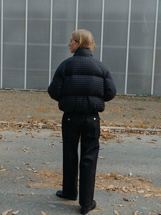 Nothing Written Cropped string puffer jacket (Hale navy)