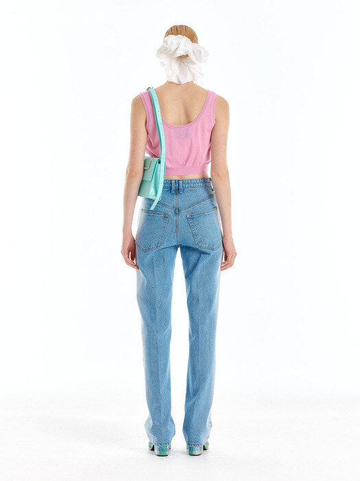 Eenk Ura Sleeveless Knit Top - Light Pink