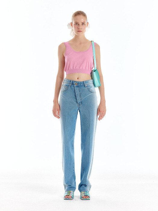 Eenk Ura Sleeveless Knit Top - Light Pink