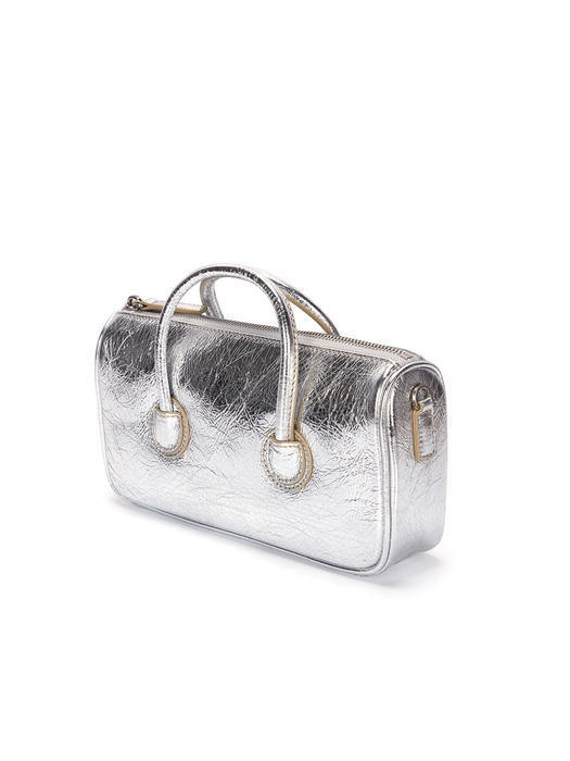 ZIPPER SMALL_silver crinkle