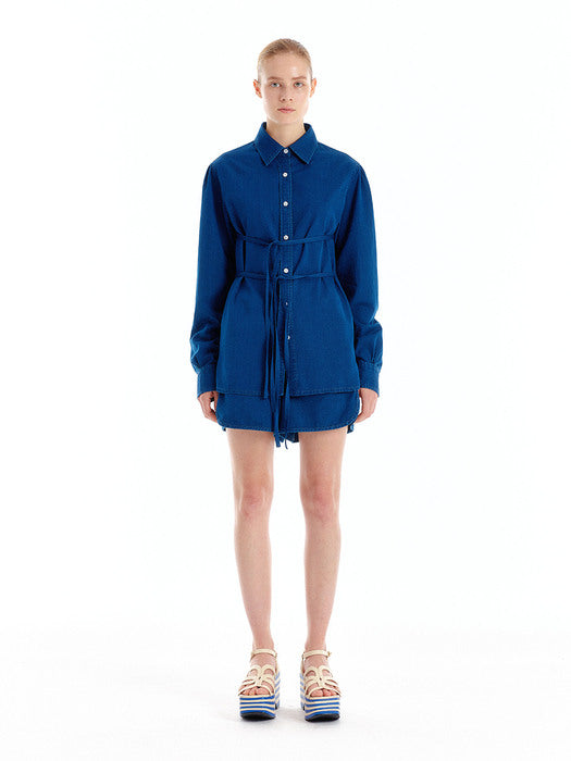 Eenk Undigo Denim Shorts - Denim Blue