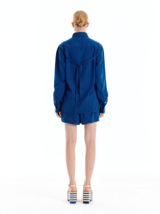 Eenk Undigo Denim Shorts - Denim Blue