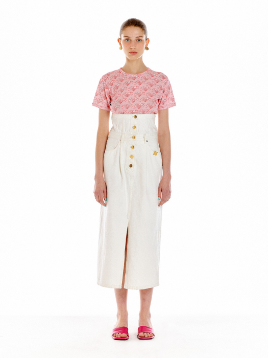 Eenk Uplift High-Rise Denim Skirt - White