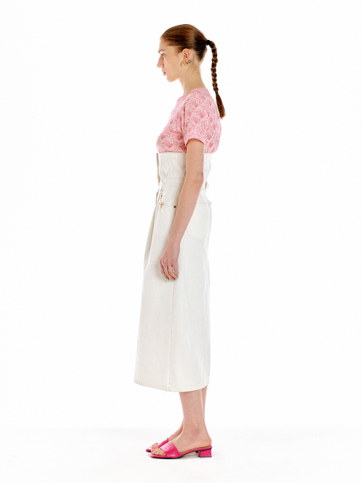 Eenk Uplift High-Rise Denim Skirt - White