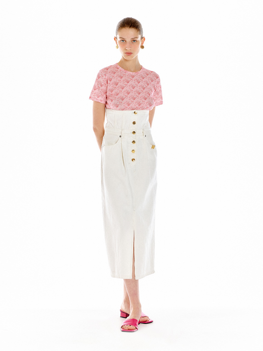 Eenk Uplift High-Rise Denim Skirt - White