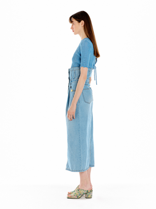 Eenk Uplift High-Rise Denim Skirt - Denim Blue