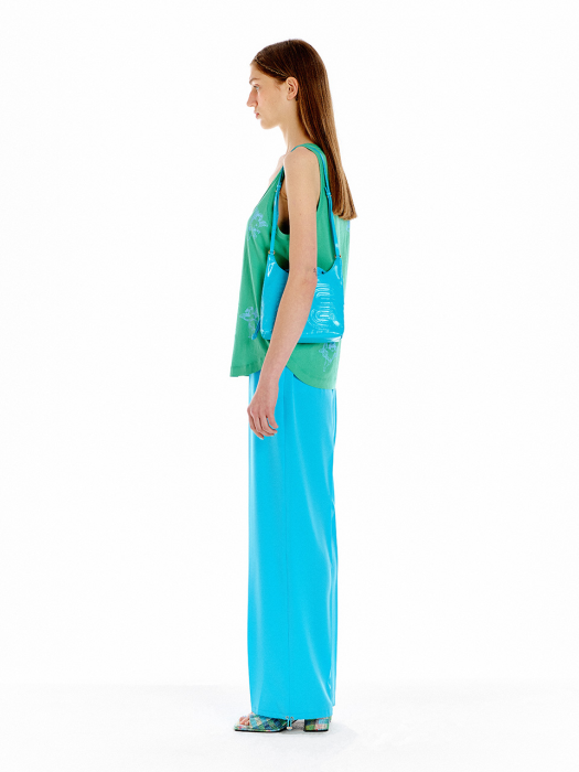 Eenk UP Drawstring hem wide-leg Pants - Sky Blue