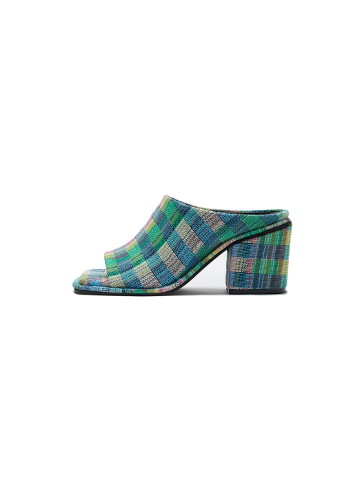 Eenk Unky Chunky Heeled Sandals - Green Multi