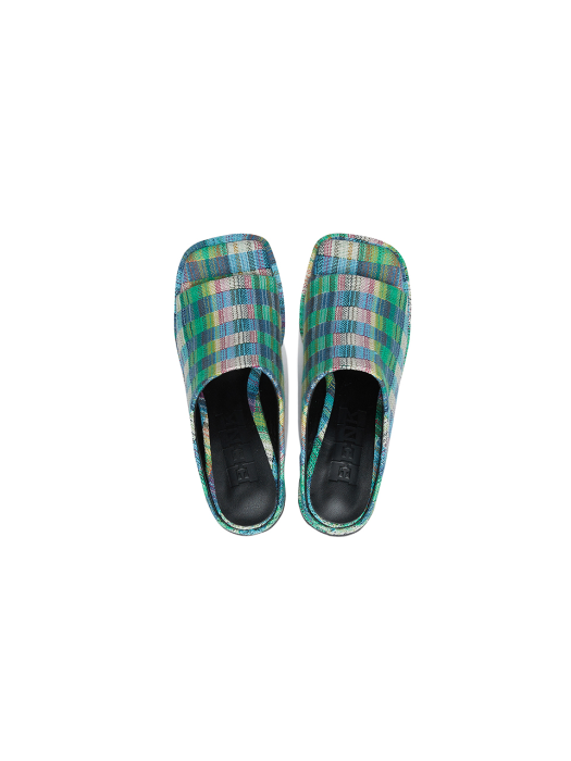 Eenk Unky Chunky Heeled Sandals - Green Multi