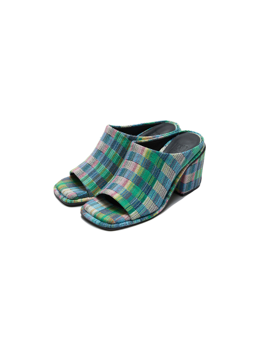 Eenk Unky Chunky Heeled Sandals - Green Multi