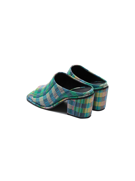 Eenk Unky Chunky Heeled Sandals - Green Multi