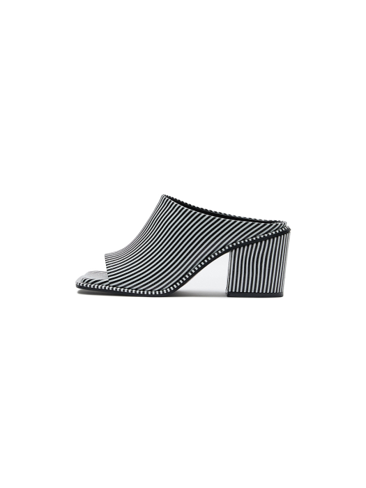 Eenk Unky Chunky Heeled Sandals - Black/White Stripe
