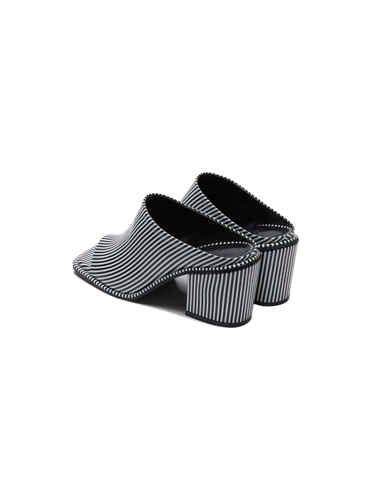 Eenk Unky Chunky Heeled Sandals - Black/White Stripe