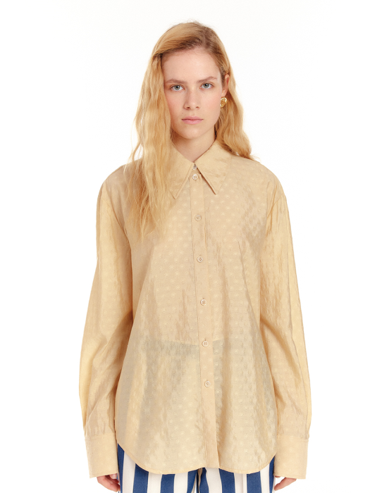 Eenk Uclli Textured Silk Shirt - Beige