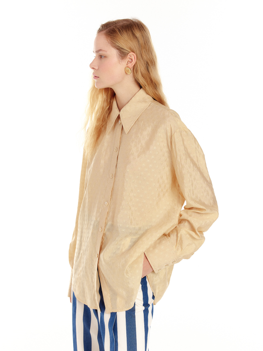 Eenk Uclli Textured Silk Shirt - Beige