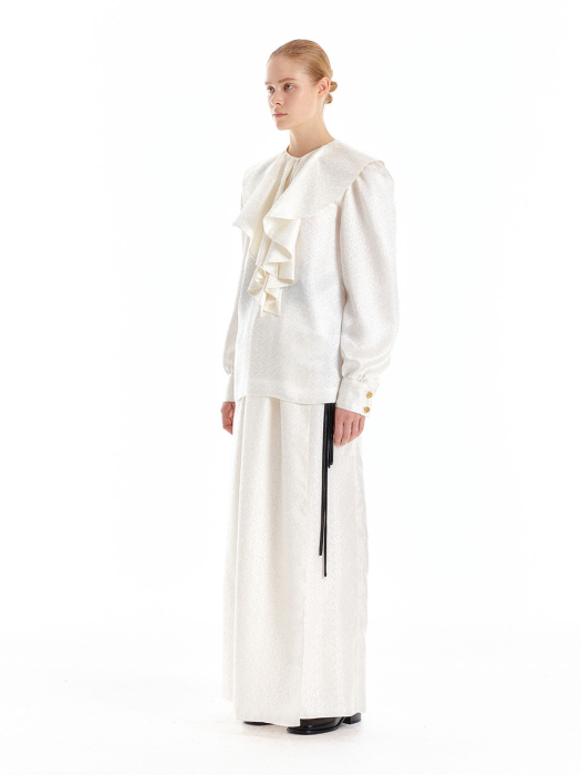 Eenk Urince Ruffled Collar Silk Blouse - Ivory