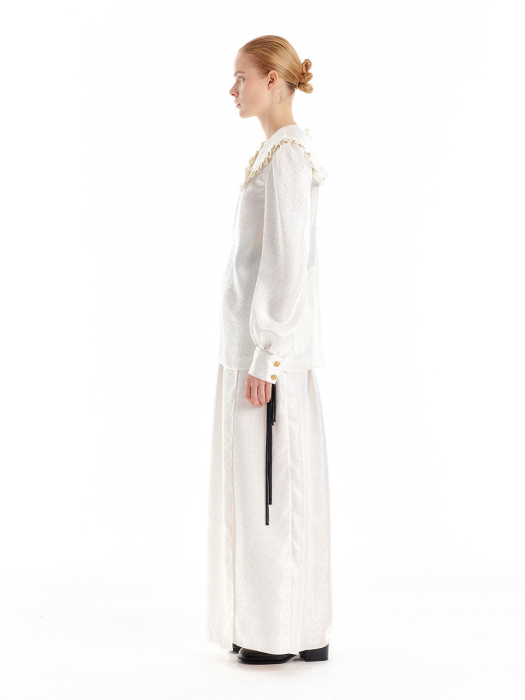 Eenk Urince Frilled Collar Silk Blouse - Ivory