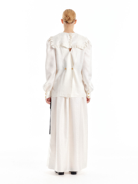 Eenk Urince Frilled Collar Silk Blouse - Ivory