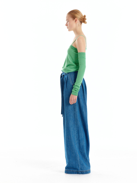 [EENK] Uhaio Two-Tuck Wide Denim Pants - Denim Blue