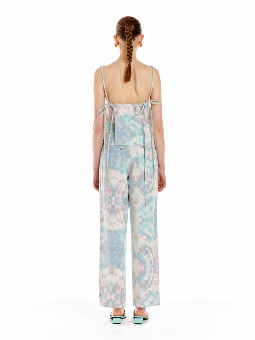 [EENK] Unique Distressed Denim Pants - White/Pink/Blue Multi