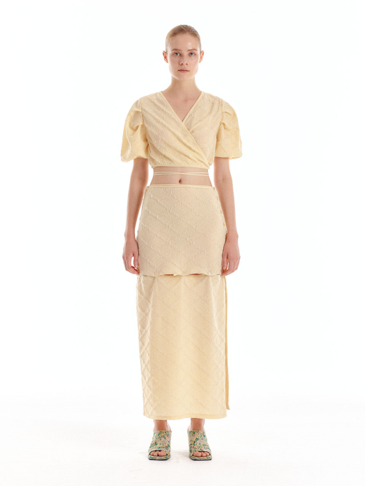 Eenk Uee Transformative Logo Jacquard Skirt - Light Yellow