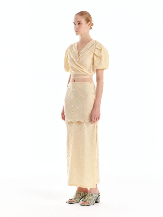 Eenk Uee Transformative Logo Jacquard Skirt - Light Yellow