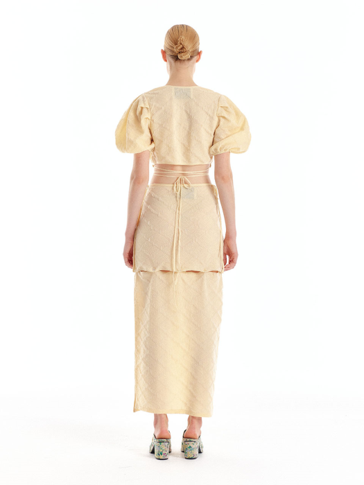 Eenk Uee Transformative Logo Jacquard Skirt - Light Yellow