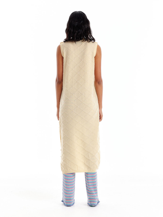 Eenk Uouo Logo Jacquard Knit Dress - Light Yellow