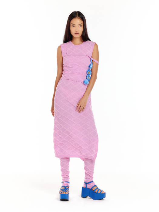 Eenk Uouo Logo Jacquard Knit Dress - Light Pink