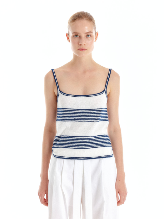 Eenk Uzet Stripe Knit Top - Ivory/Navy