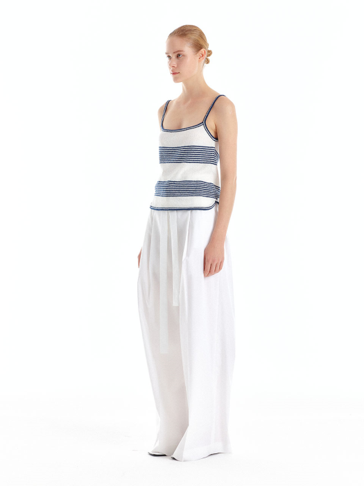 Eenk Uzet Stripe Knit Top - Ivory/Navy