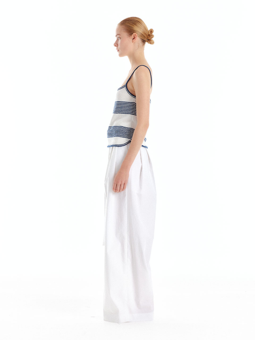 Eenk Uzet Stripe Knit Top - Ivory/Navy