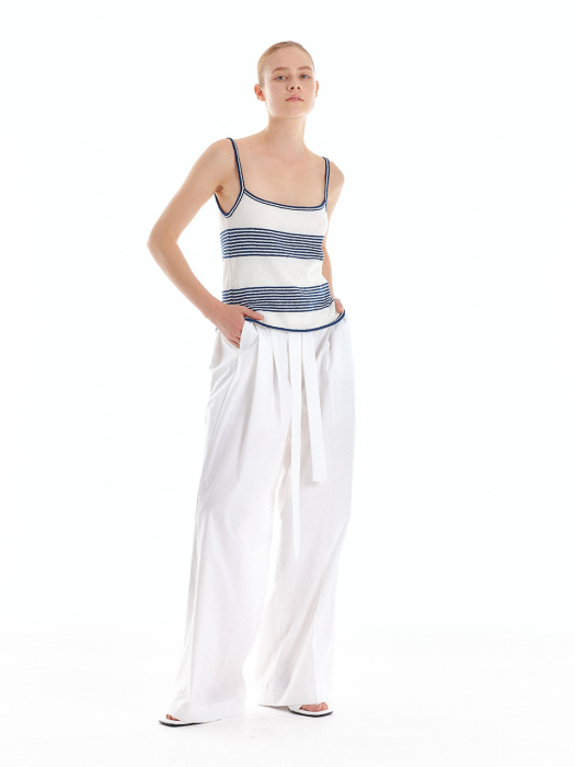 Eenk Uzet Stripe Knit Top - Ivory/Navy