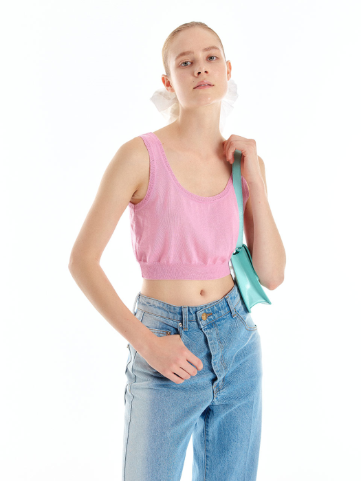 Eenk Ura Sleeveless Knit Top - Light Pink