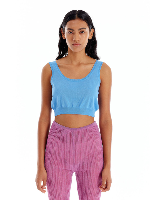 [EENK] Ura Sleeveless Knit Top - Light Blue