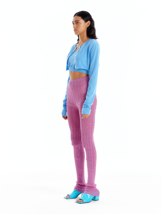 Eenk Uri Cashmere Crop Cardigan - Light Blue