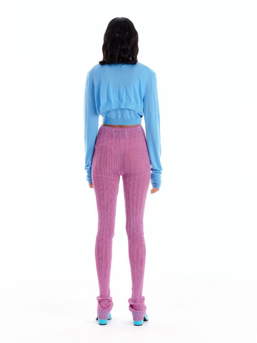 Eenk Uri Cashmere Crop Cardigan - Light Blue