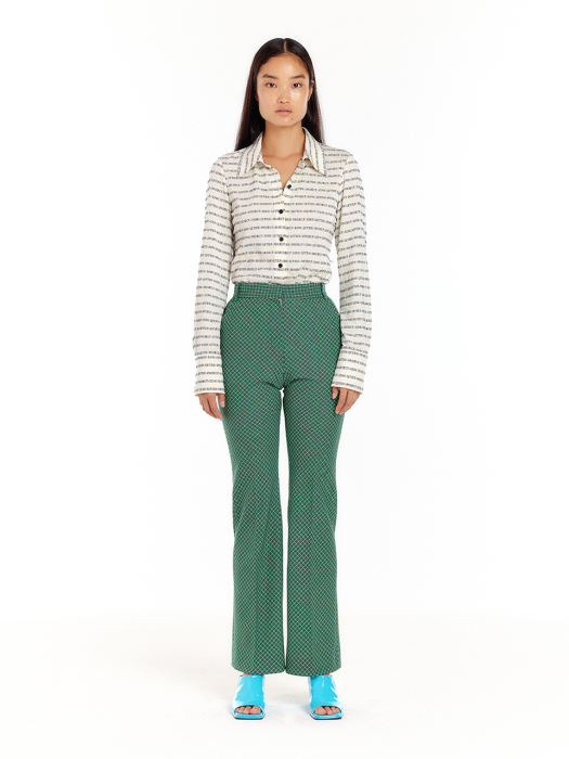 [EENK] Ulona Straight Pants - Green Check