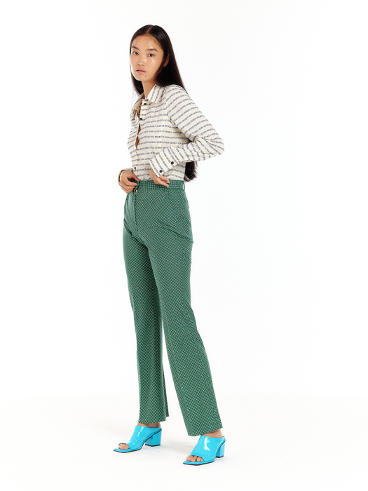 [EENK] Ulona Straight Pants - Green Check