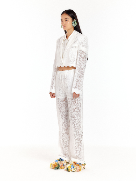 [EENK] Umbo Lace Short Jacket - White