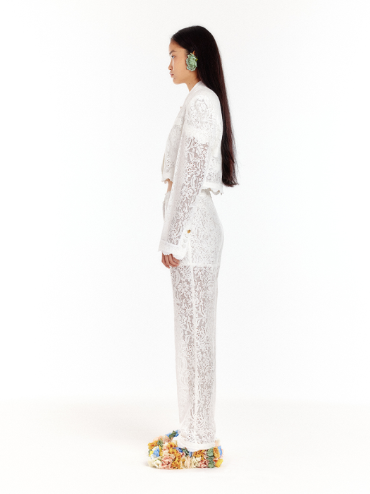 [EENK] Umbo Lace Short Jacket - White