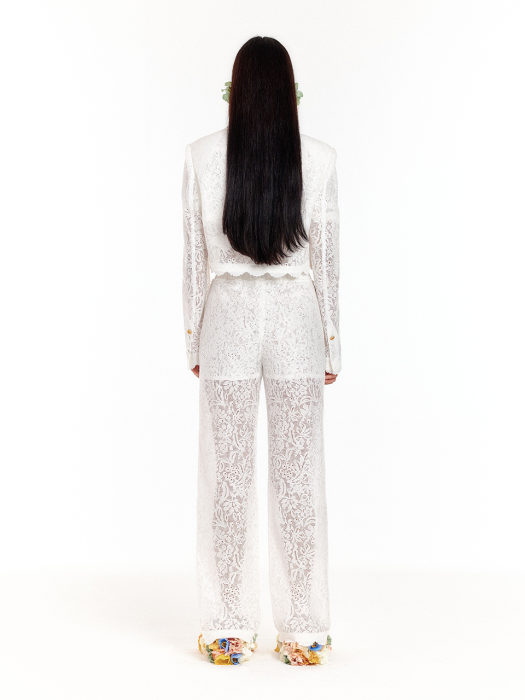 [EENK] Umbo Lace Short Jacket - White