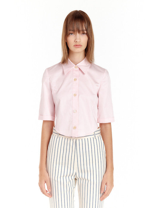 Eenk Uriah Crop Shirt - Light Pink