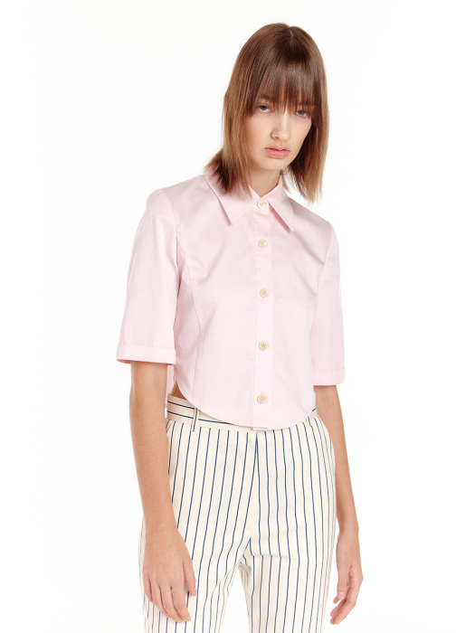 Eenk Uriah Crop Shirt - Light Pink