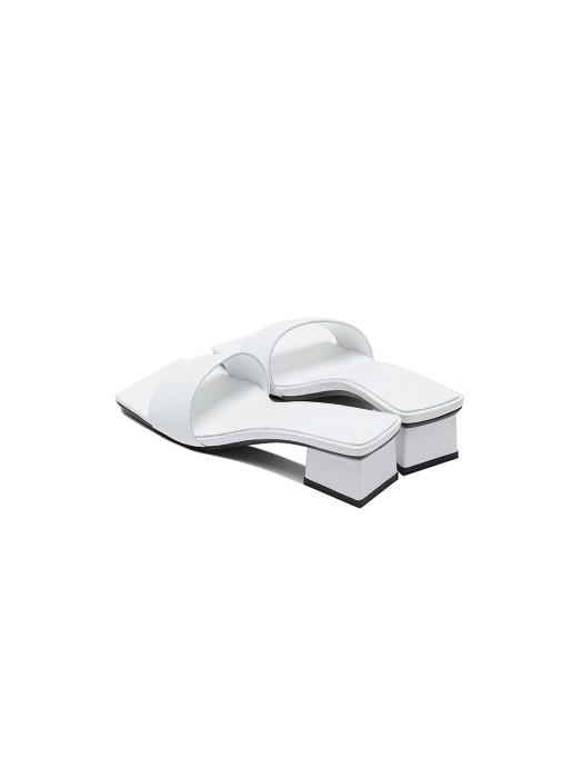 Eenk Ule Square-Toe Heeled Sandals - White