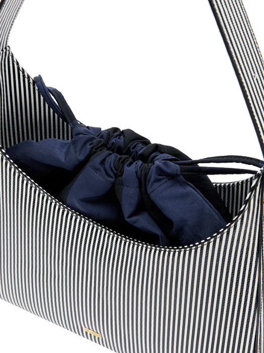Eenk Haim Pouch Shoulder Bag - Black/White Stripe