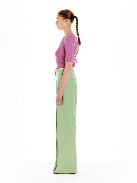 [EENK] Util Pleated Knit Top - Pink