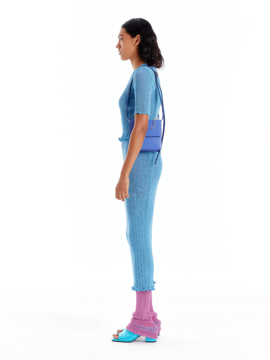 Eenk Util Pleated Knit Top - Blue