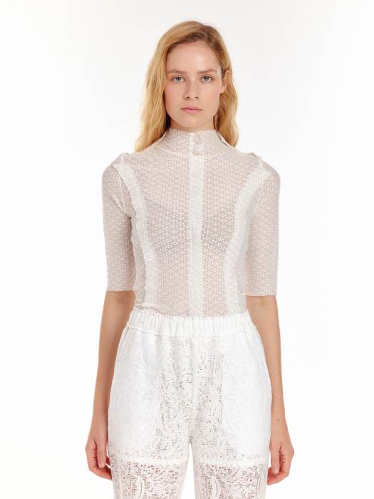 Eenk UN Half Sleeve Jersey Top - White