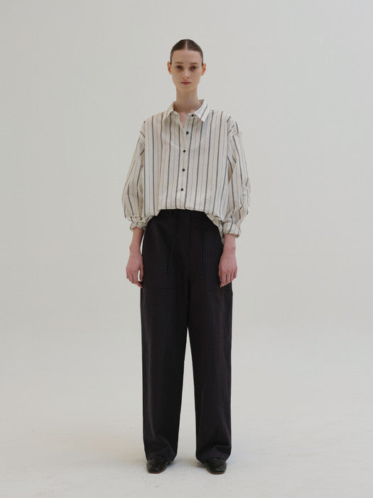 [moia] stripe shirt (navy stripe)